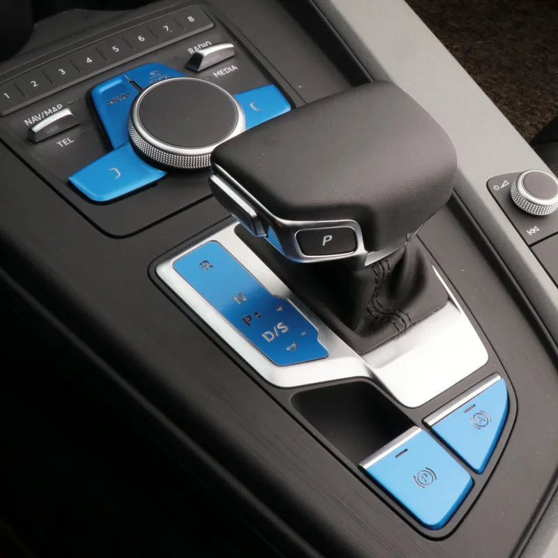 Car Decal Central Handbrake A P Buttons Decorative Panel Covers Stickers Trim For Audi A4 B9 Interior Auto Accessories Goods