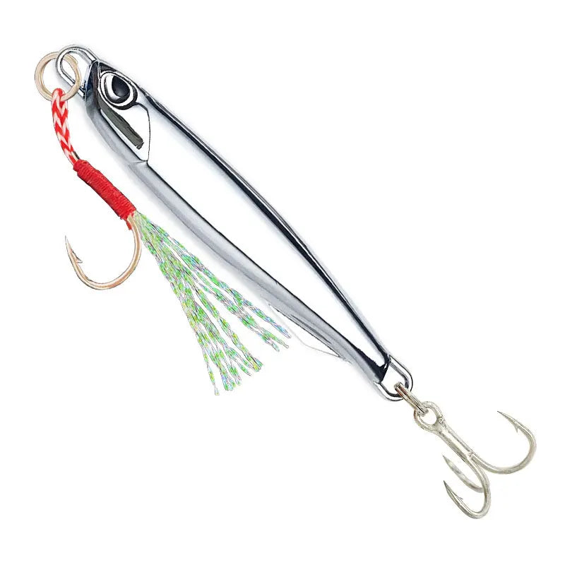 1PCS Silver Sea Fishing Bait 7g/10g/20g/30g/40g/60g/80g Jigging Head Lure Carp Metal Fishing Lure Saltwater Artificial Lures