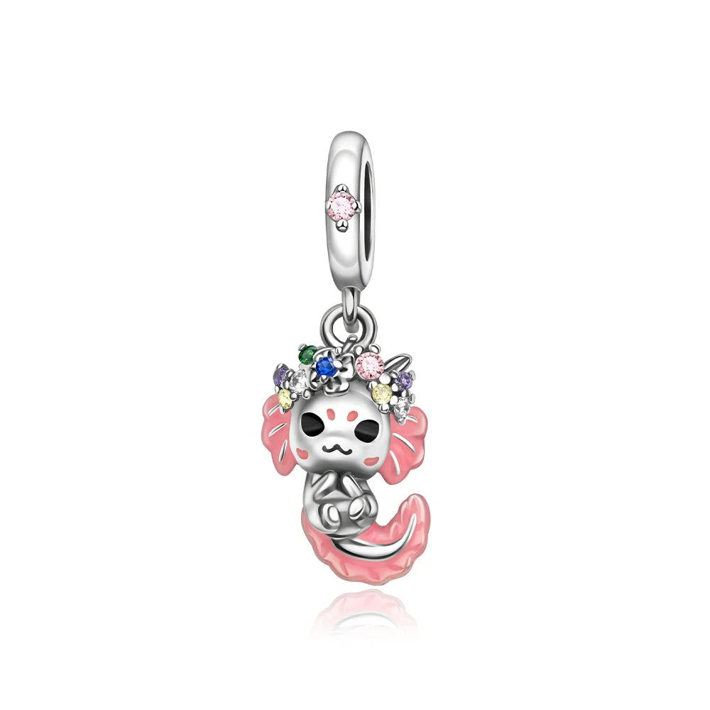 Beautiful 925 Sterling Silver Puppy Cat Swallow Raccoon Giraffe Animal Pendant Fit DIY Bracelet Necklace Package Jewelry Gifts