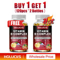 Vitamin B Complex Supplement, Rich in B1, B2, B3, B5, B6, Biotin, Strength Energy, Support Brain & Heart, Promote Metabolism