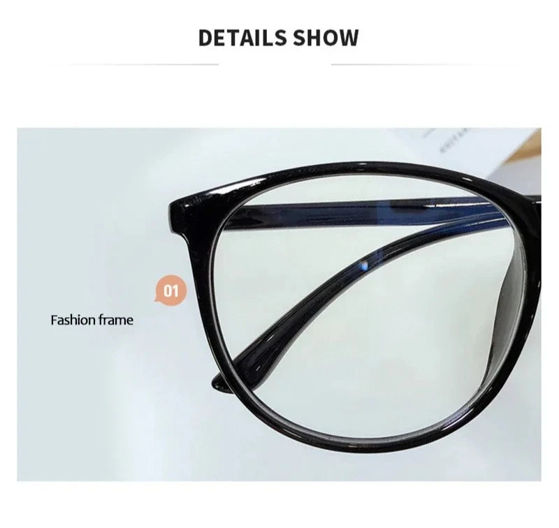 Transparent Computer Plano Glasses Round Frame for Women Men Anti Blue Light Clear Eyewear Blocking Optical Spectacle Eyeglasses