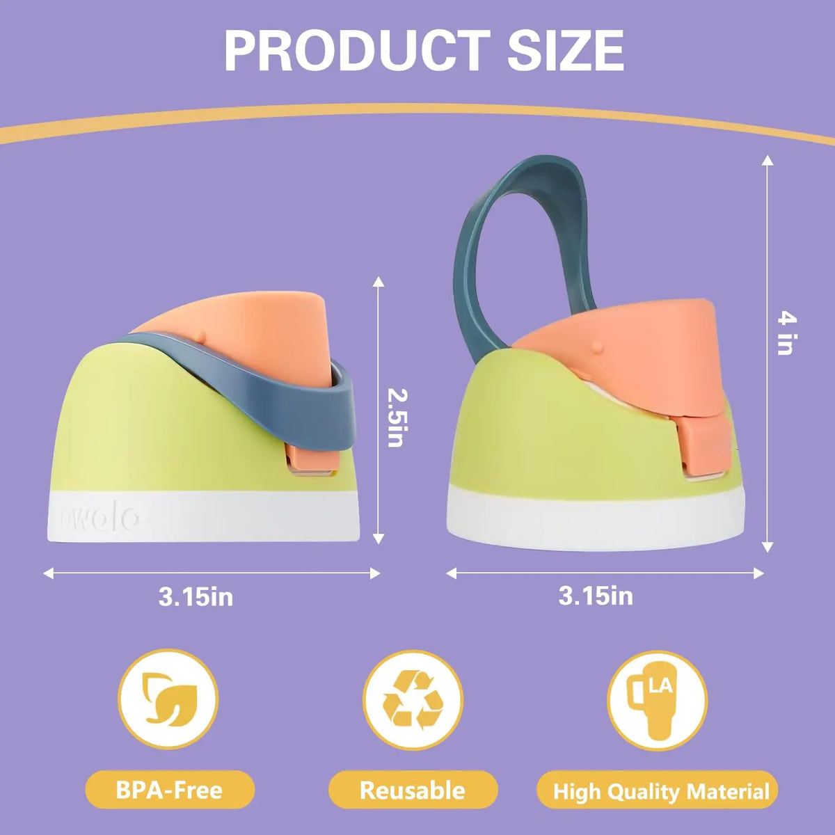 Replacement Lid for Owala Freesip, Compatible with Owala Cup 16oz 24oz 32oz 40oz,One Button Water Bottle Top Replacement Cap, Le