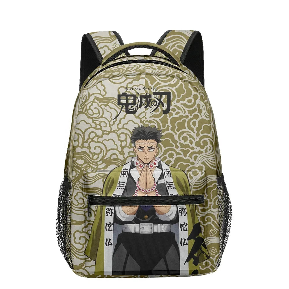 New Anime Peripheral Demon Slayer 3D School Backpack Lunch Bag Pencil Case 3-Piece Set Printed Holiday Gift for Students Gift