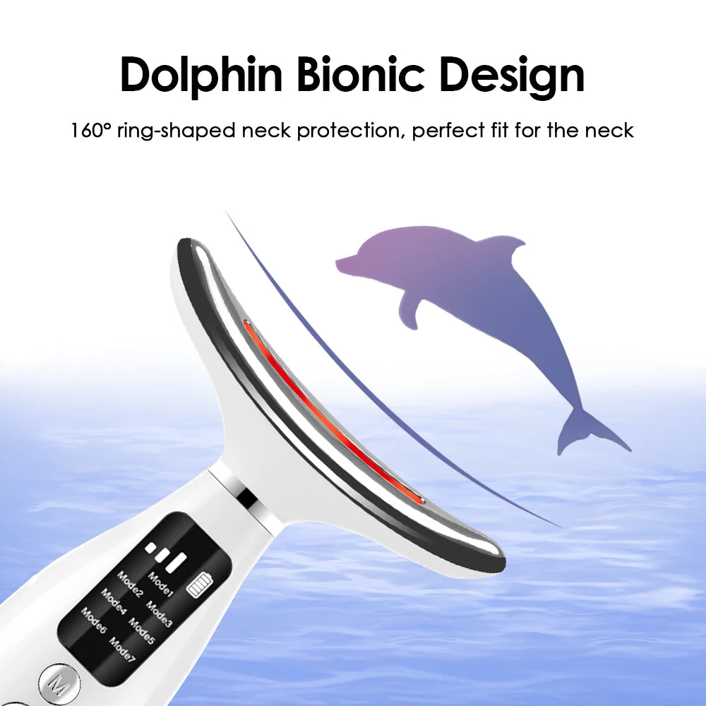 7 Colors LED Lights Face Neck Beauty Device Vibration Massage Improve Neck Lines Home Use Face Lifting Machine