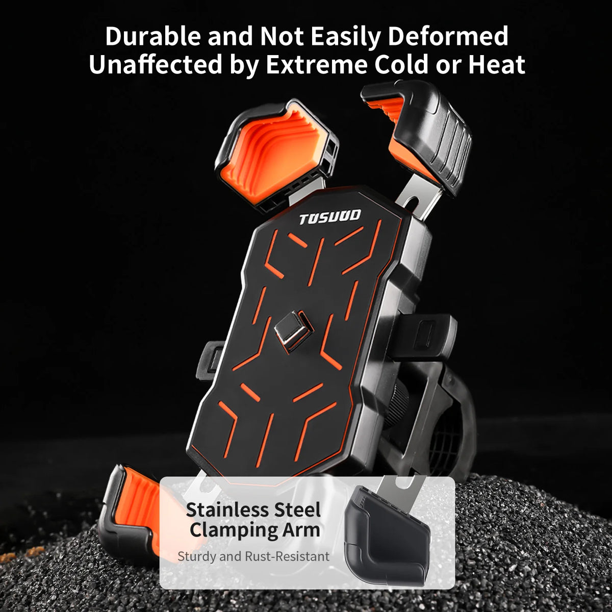 TOSUOD Bike Handlebar Phone Holder Automatic Locking One-Button Opening And Closing Bicycle Mobile Phone Stand