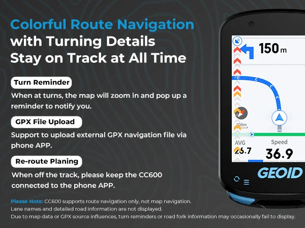 GEOID CC700/PRO Bike Computer Wireless Color Screen Bicycle Speedometer ANT+ WIFI Cycling Speedometer IPX7 Waterproof Odometer