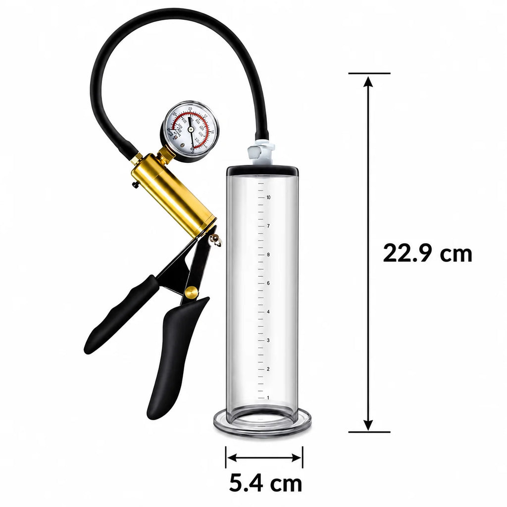 Men Adjustable Vacuum Training Kit with Transparent Acrylic Cylinder, Metal Pressure Dial, and Hand Pump for Home Use