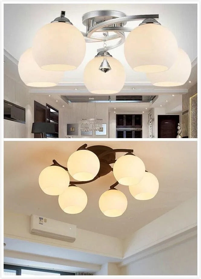 E27 E14 Milky Glass Lampshade Replacement Part Lighting Accessory for Chandelier D4cm D3cm Opening White Globe Glass Lamp Shade