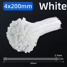 100pcs Black Cable Ties High Tensile Strength, Uv Resistant, Self-Locking for Home & Office Cord Management