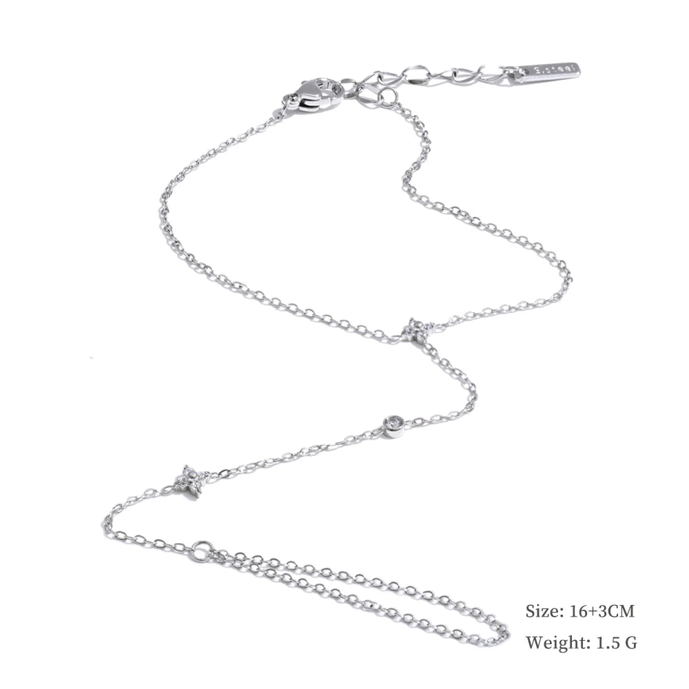 Yhpup Hot Style Zirconia Round Back of Hand Chain Finger Bracelet Bangle Stainless Steel Chic Fashion Jewelry Wholesale 2025 New