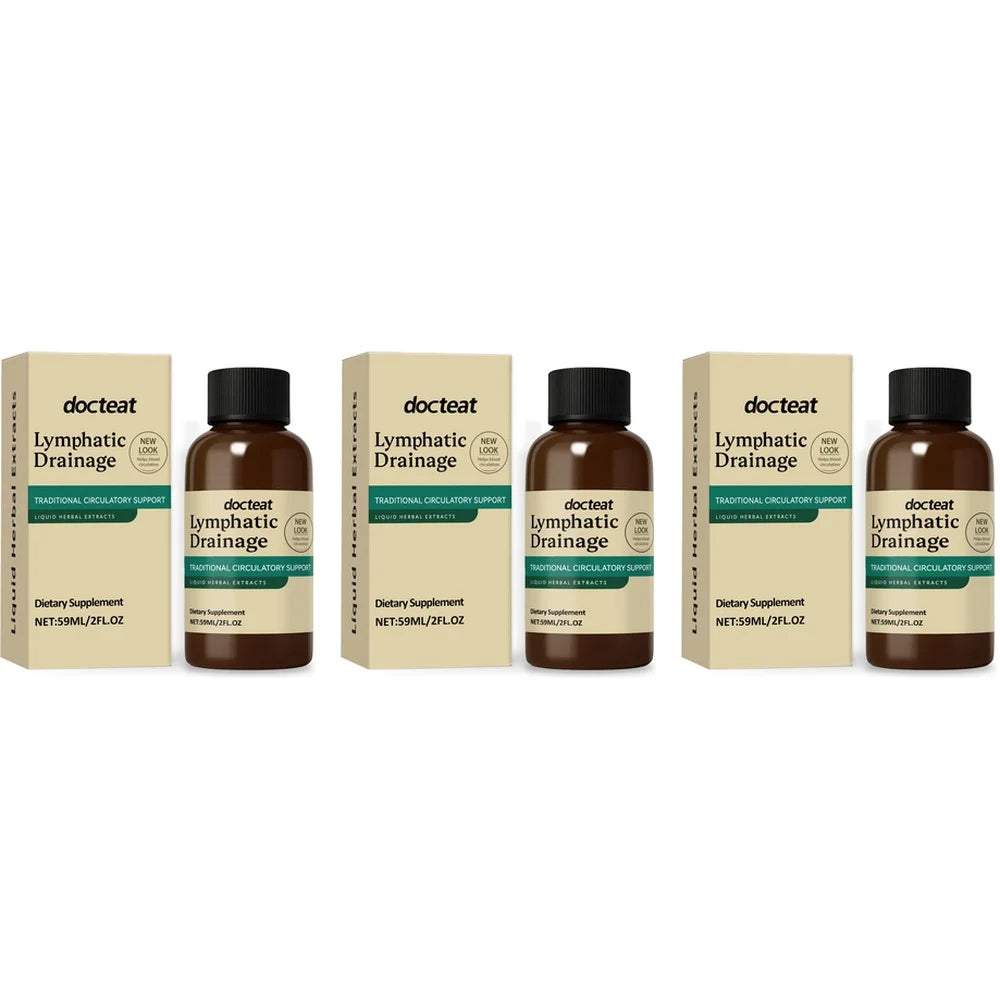 Docteat Lymphatic Drainage Liquid Herbal Extract with Red Clover Flower and Prickly Ash Bark Supports Blood Circulation 59 ML