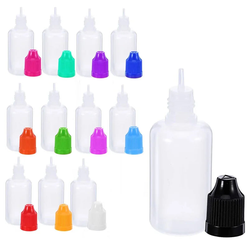 10pcs 3ml-120ml Plastic Dropper Bottles Empty Squeeze Liquid Eye Dripper Containers with Child Resistant Cap Travel Sample Vials