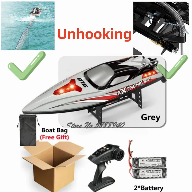 70KM/H High Speed Remote Control Boat RC Speedboat  200M Nesting Unhook Capsized Reset Waterproof Racing Induction RC Boat Toy