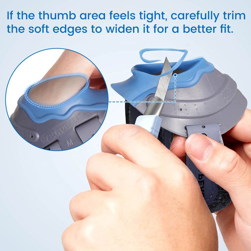 VELPEAU CMC Thumb Brace with Shape-memory Restriction Splint, Thumb CMC Joint Stabilizer for Thumb Basal Arthritis Pain