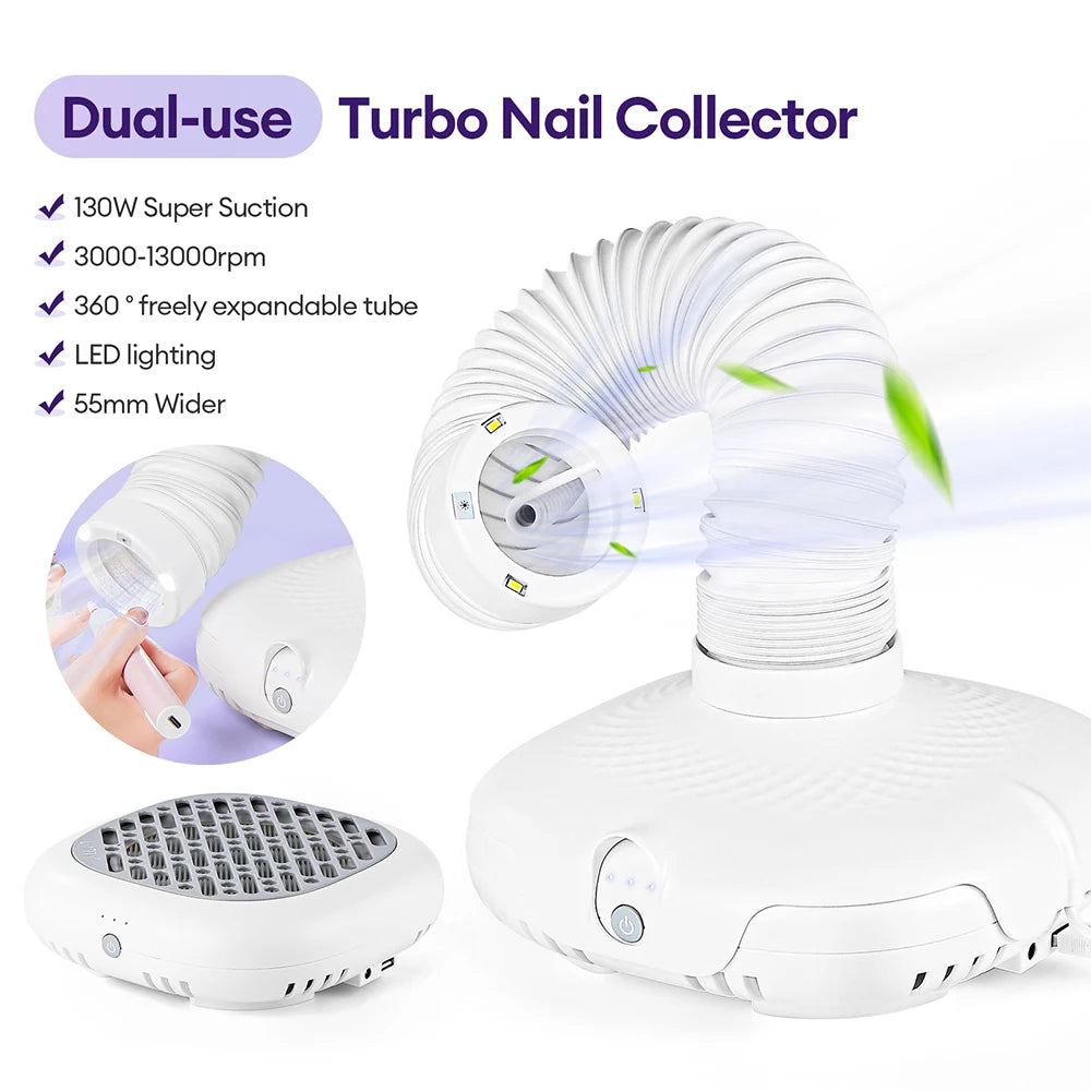 13000RPM Nail Dust Collector Vacuum Cleaner Manicure Machine Tools Strong Power Nail Art Tool Nail Vacuum Cleaner With Filter