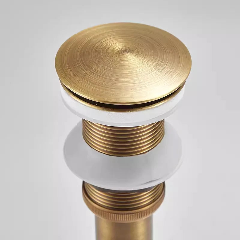 Antique Brass Pop Up Drain Bathroom Sink Push Down Pop Up Stopper Drain Washbasin Accessoires Plug Cover Waste Pipe Drainer