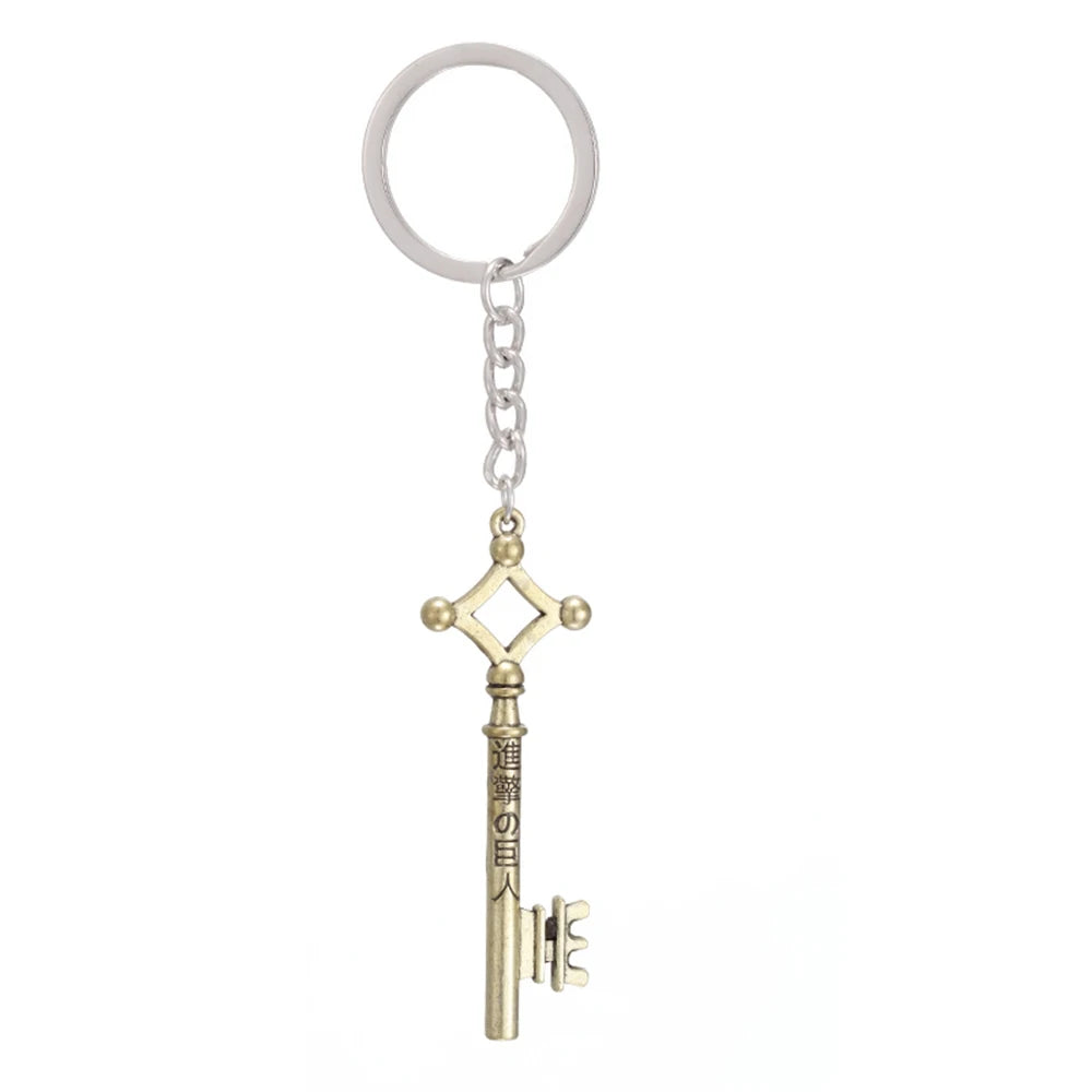 Fashion Vintage Anime chaveiro Jewelry Cosplay Gifts Attack On Titan Keychain Eren Yeager Shingeki No Kyojin Keyring Key Chains