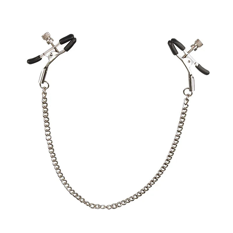 1 Pair Nipple Clamp with Chain Nipple Clips BDSM toy Kink Fetish Erotic wear Body Clamps Bondage nipple clamp