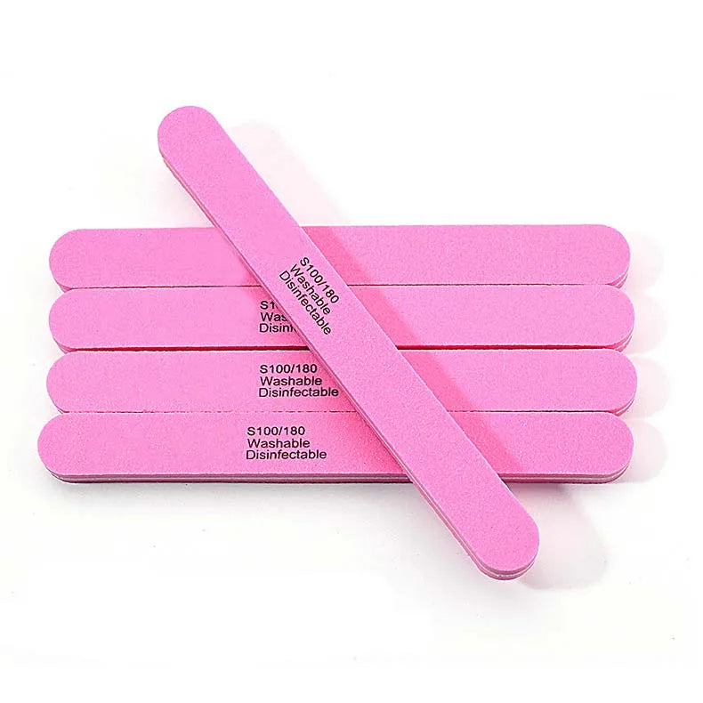 10pcs/lot Professional Nail Files 100/180 Washable Nail Art Sanding Buffing Manicure Tools Set Polish Buffer Removal Sponge