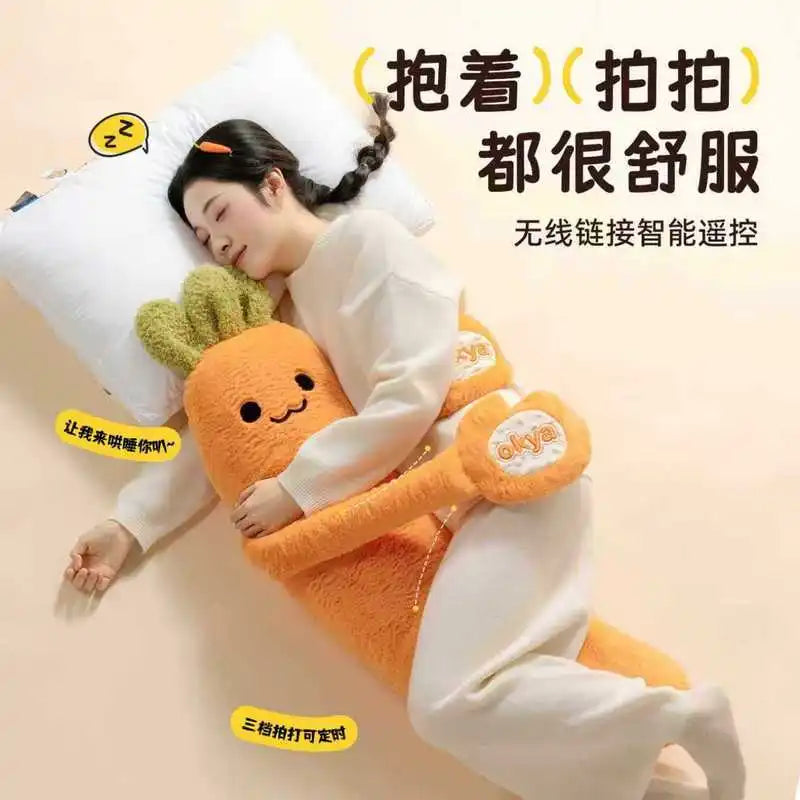 Okya Carrot King Sleep Pillow Graphene Heated Percussion Hug Pillow Three Adjustable Temp Settings  Kids Sleep Aid Bed Use