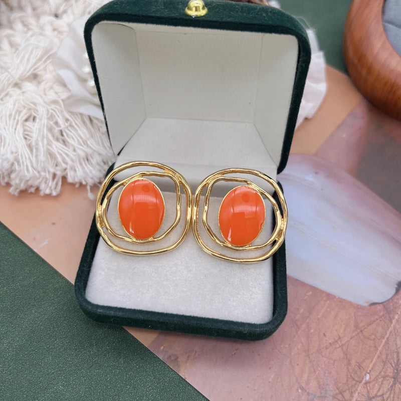 Filigree Irregular Stud Earrings Enamel More Colors Party Accessories For Women's Gifts