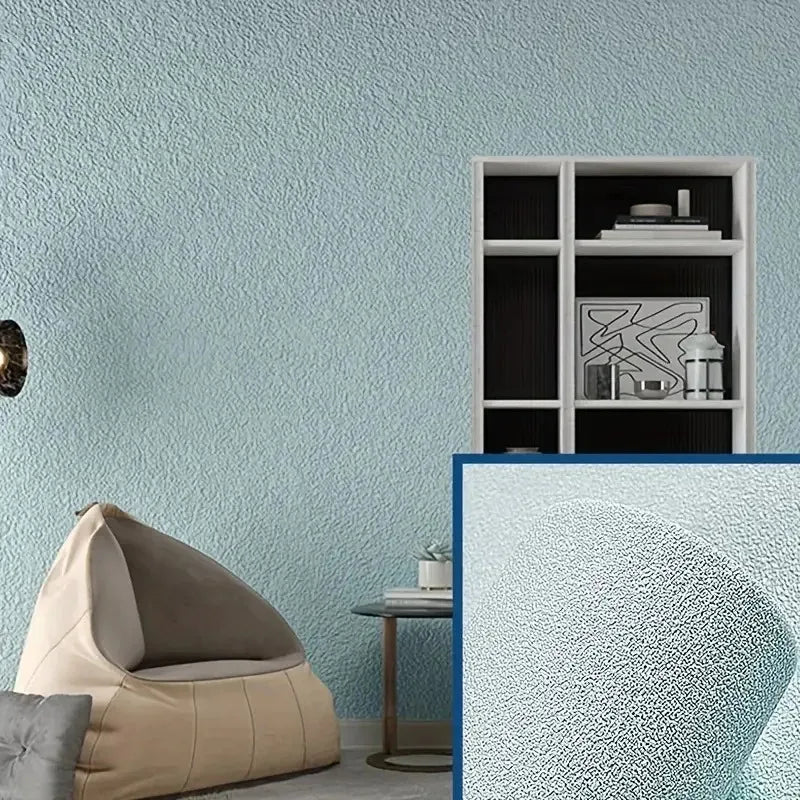 3D DIY Thicken Waterproof Mildew Proof Self-adhesive Insulation Wallpaper Linen Plain Color Stickers Renovation Wall Stickers