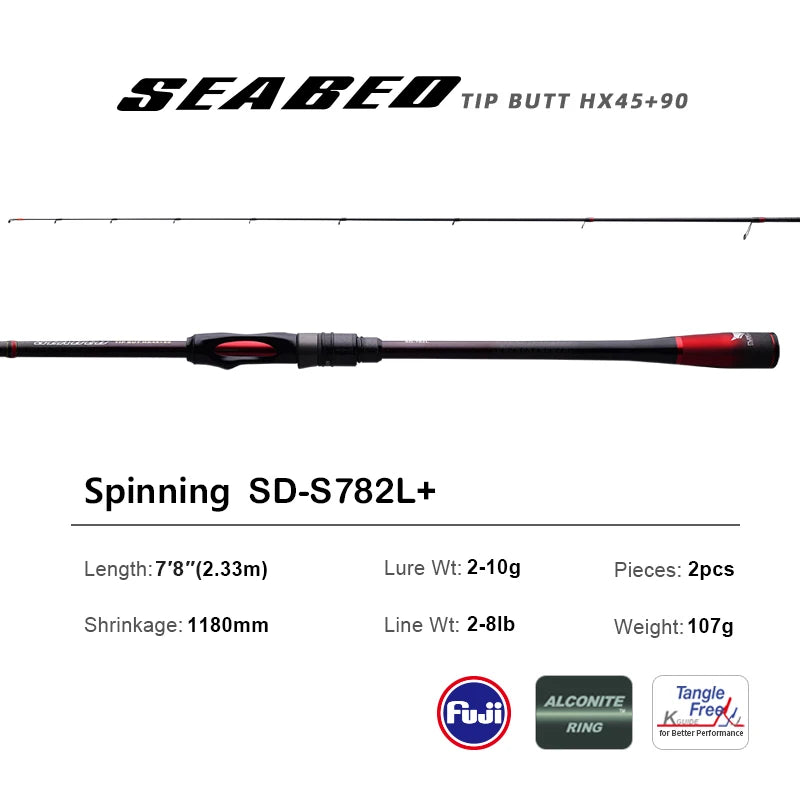 PURELURE SEABED Lightweight Long-Range Micro Bait All-Fuji Small Root Rod Spinning Casting Rod Bottom Probe Set Perch