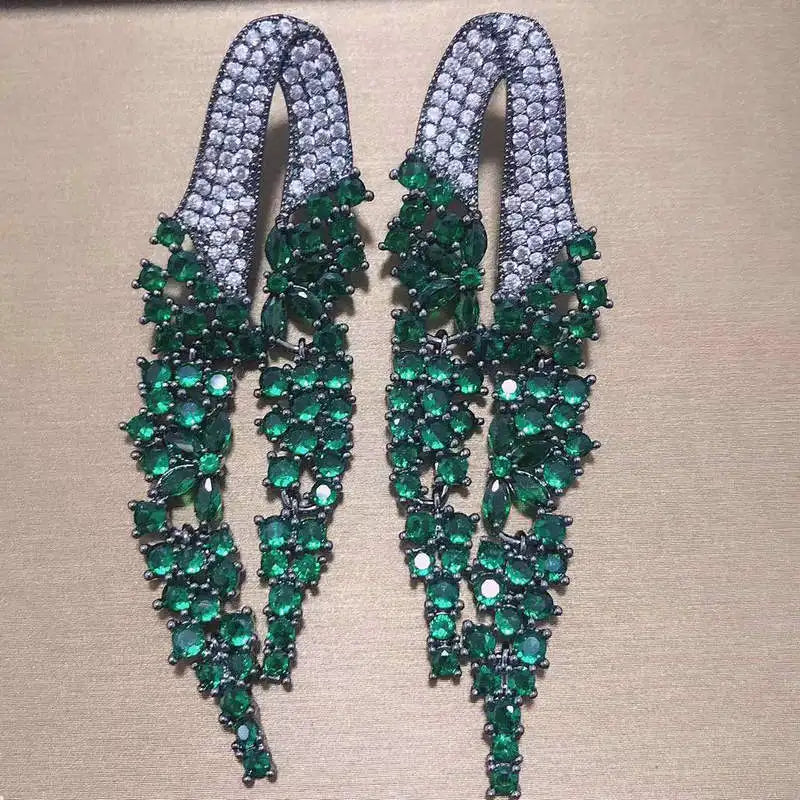 Bilincolor Golden Orange Long Tassel Earring for Women Wedding
