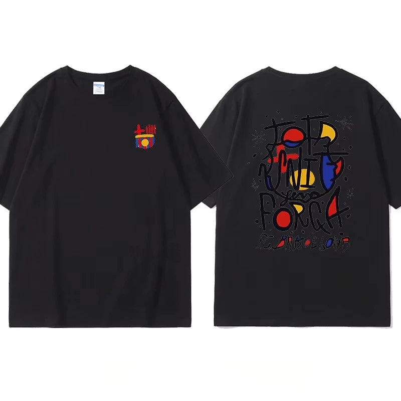 Barcelona Barcelona Style Short-sleeved T-shirt, Suitable for Both Men and Women. Comfortable Round-neck T-shirt As A Fan Gift.