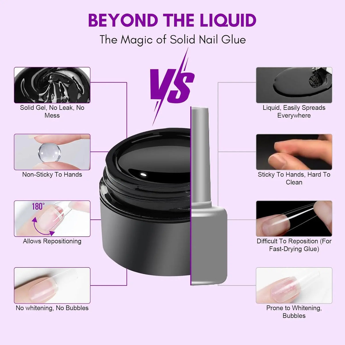 Makartt Solid Nail Gel for Acrylic Nail Tips Glue Gel Curing Needed UV Cured for Press On Nails Fake Nails Solid Nail Adhesive