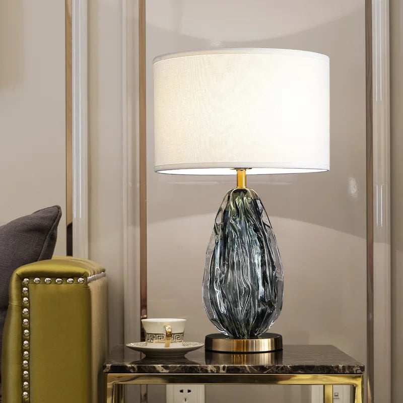 2026 Creative Glass Table Lamp Villa Living Room Luxury Advanced Green Desktop Decorative Lamp Fashion Hotel Bedside E27 Lampada
