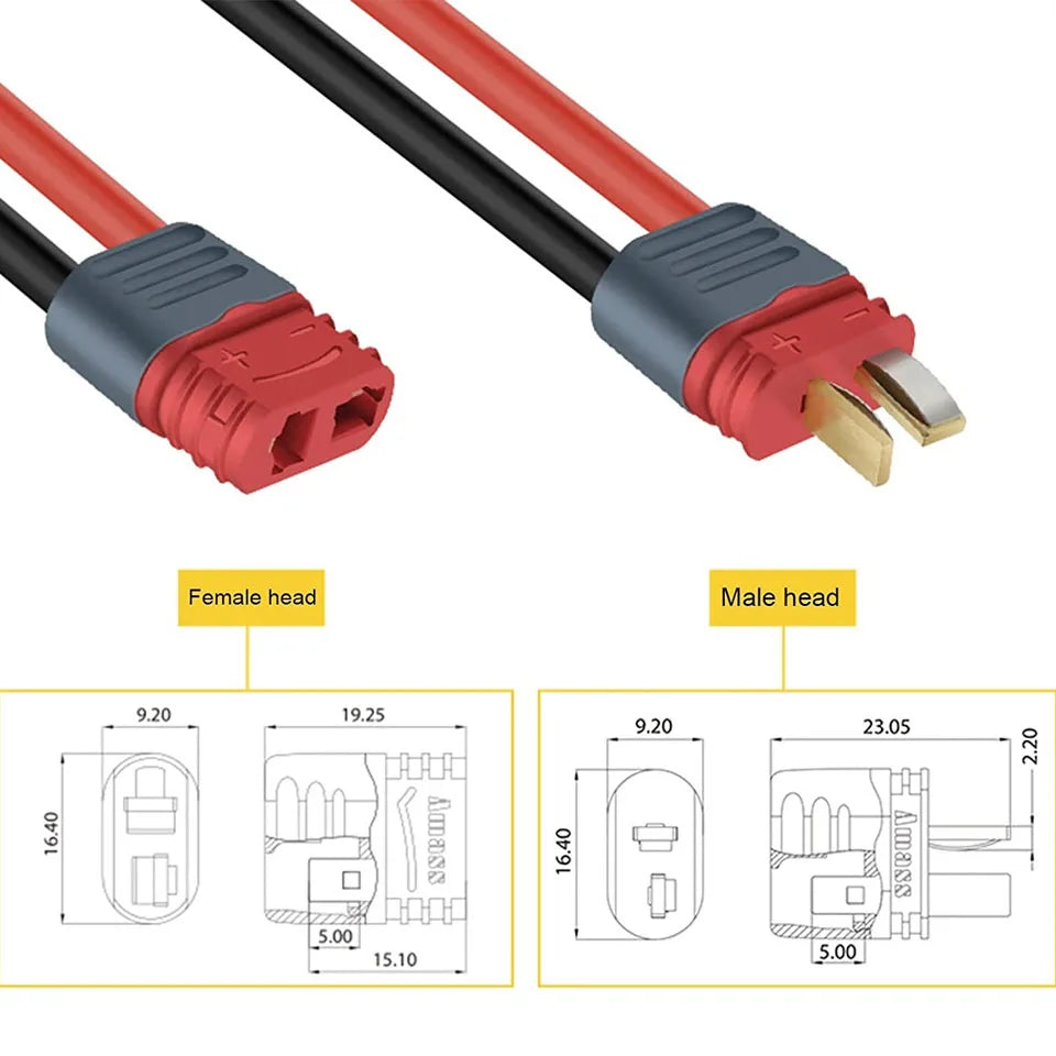 10PC 20PC Amass T Connector Deans Plug with Cover Male Female Amass Deans Connector with Sheath Housing For RC Lipo battery Toys
