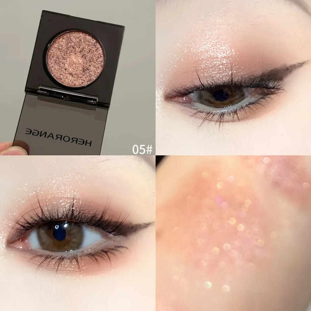 Herorange Pearl Eyeshadow Fine Shimmer Pigmented Non Clumping Brightening Highlight Beginner Friendly