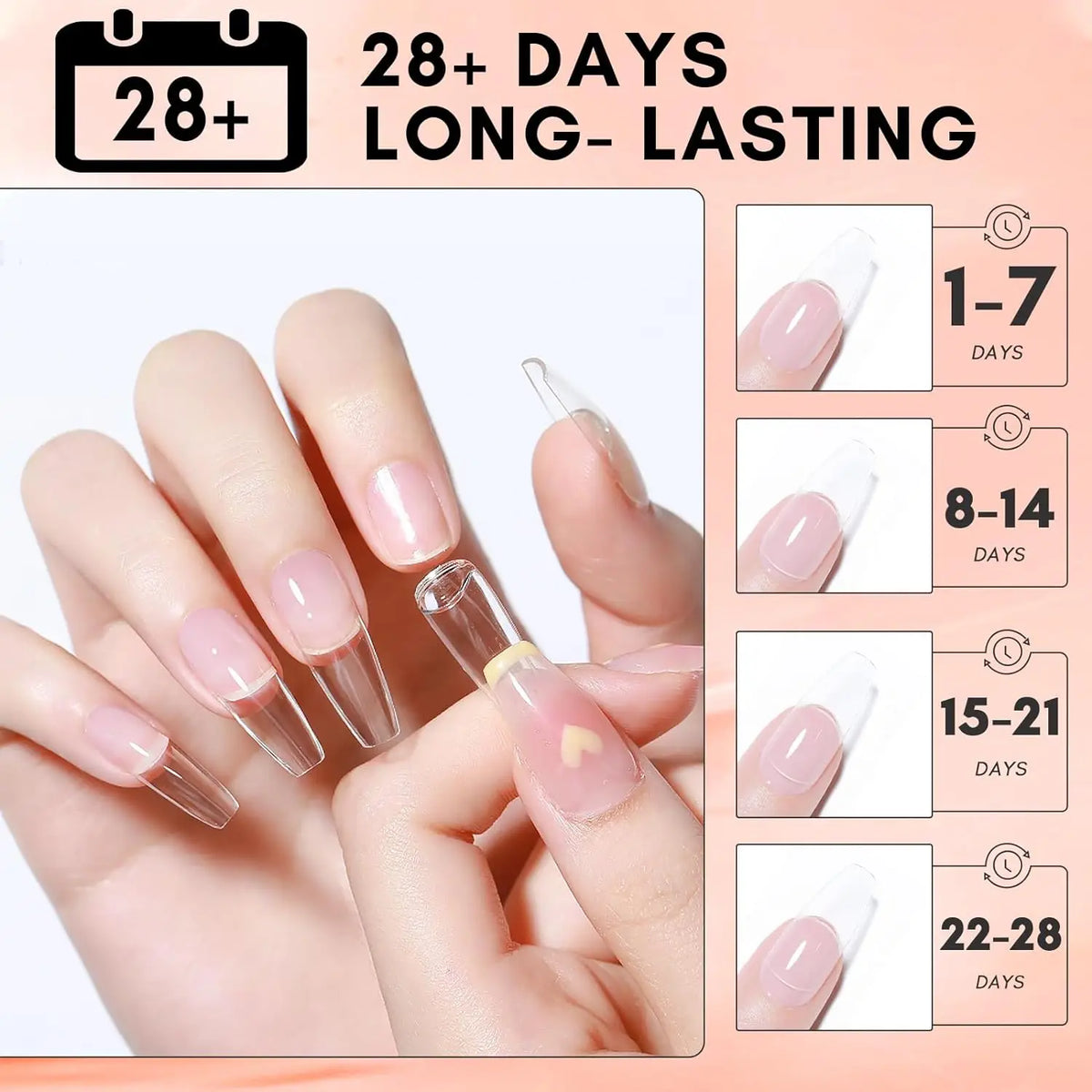 Makartt Solid Nail Gel for Acrylic Nail Tips Glue Gel Curing Needed UV Cured for Press On Nails Fake Nails Solid Nail Adhesive