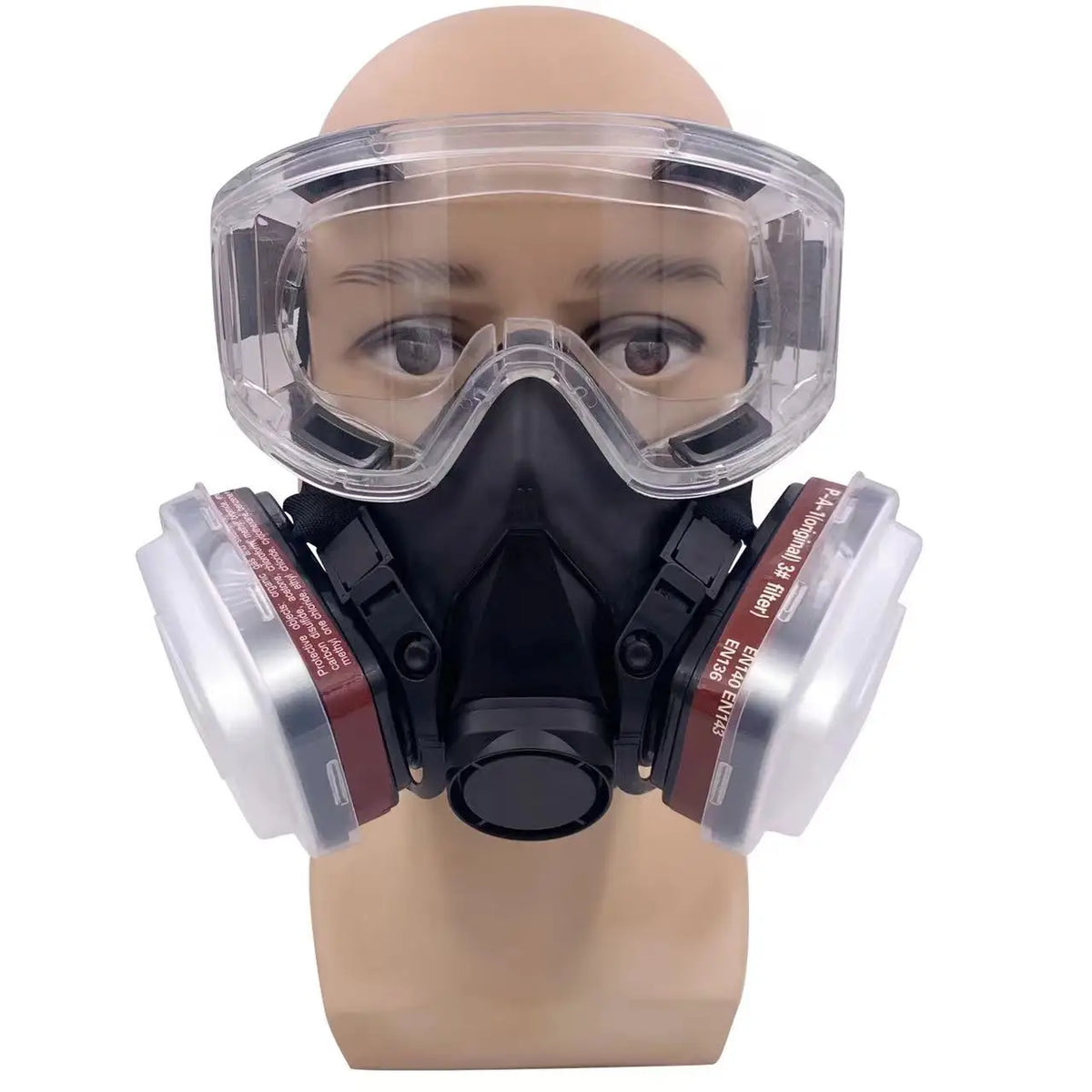 Dust Gas Mask Anti-fog Safety Goggles 6200 Black Half Face Gas Respirator Epoxy Resin Painting Spray Polishing Work Safety