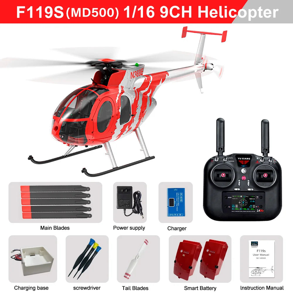 YUXIANG 1/16 F119S(MD500) 9CH GPS RC Helicopter