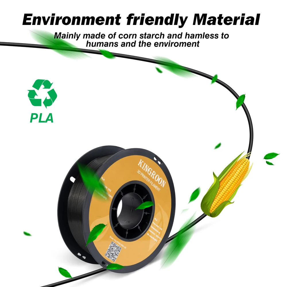 KINGROON 10kg MIX PLA Filament 1.75mm Spool Wire Plastic For 3D Printer Material +/-0.02MM Vacuum Packaging 3D Printing Filament