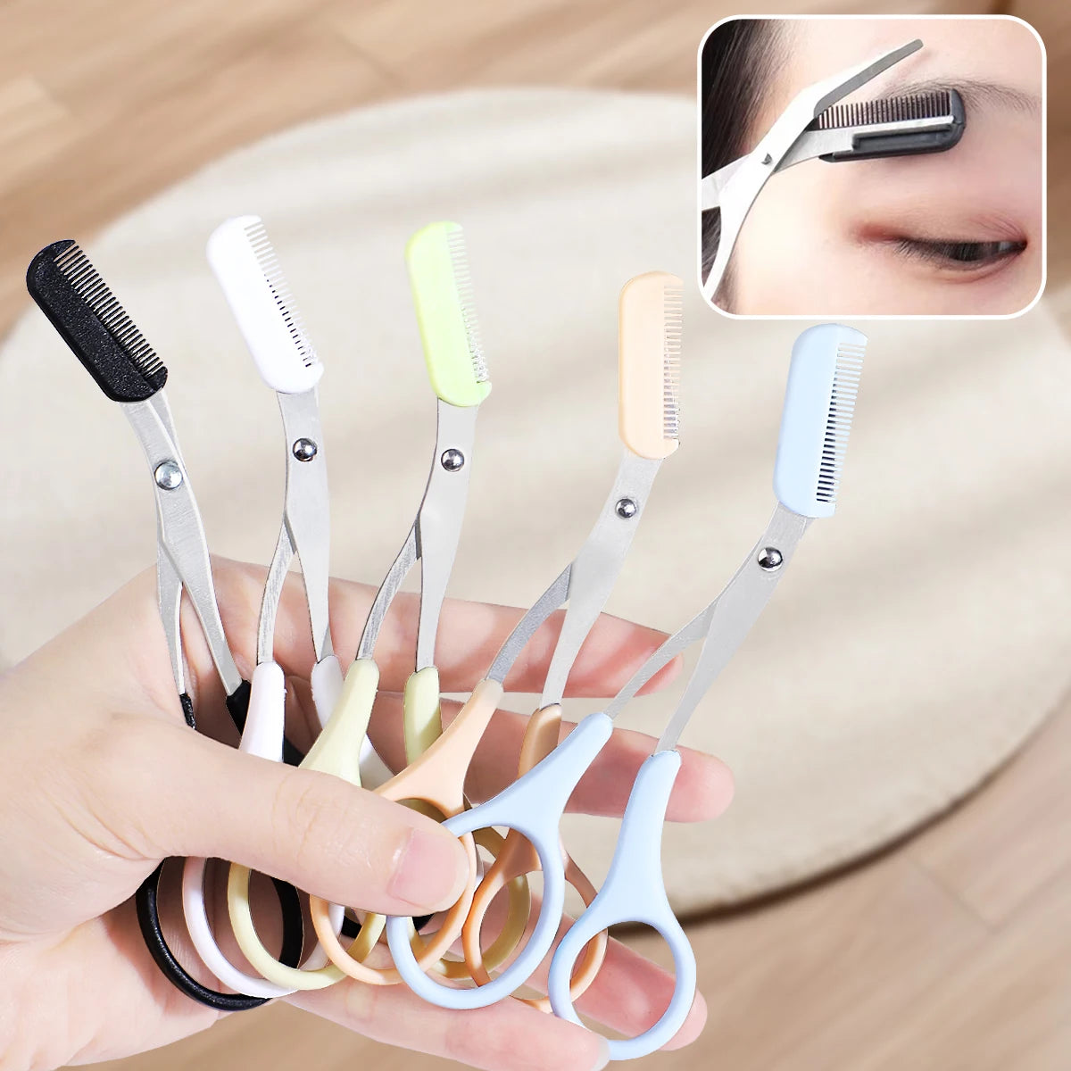 1PC Eyebrow Trimmer, Professional Eyebrow Trimmer with Comb Eyebrow Scissors, Suitable for Men and Women, Christmas Gift