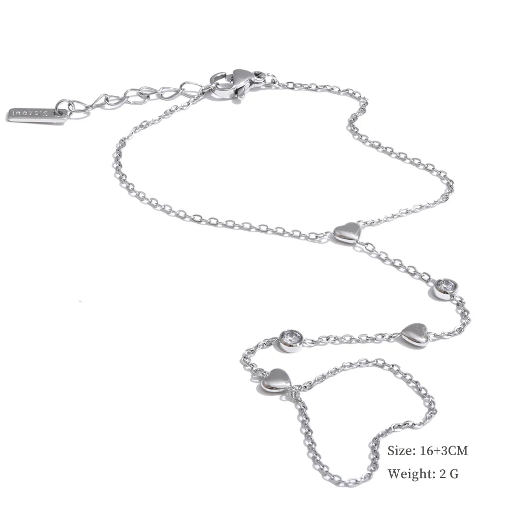 Yhpup Hot Style Zirconia Round Back of Hand Chain Finger Bracelet Bangle Stainless Steel Chic Fashion Jewelry Wholesale 2025 New