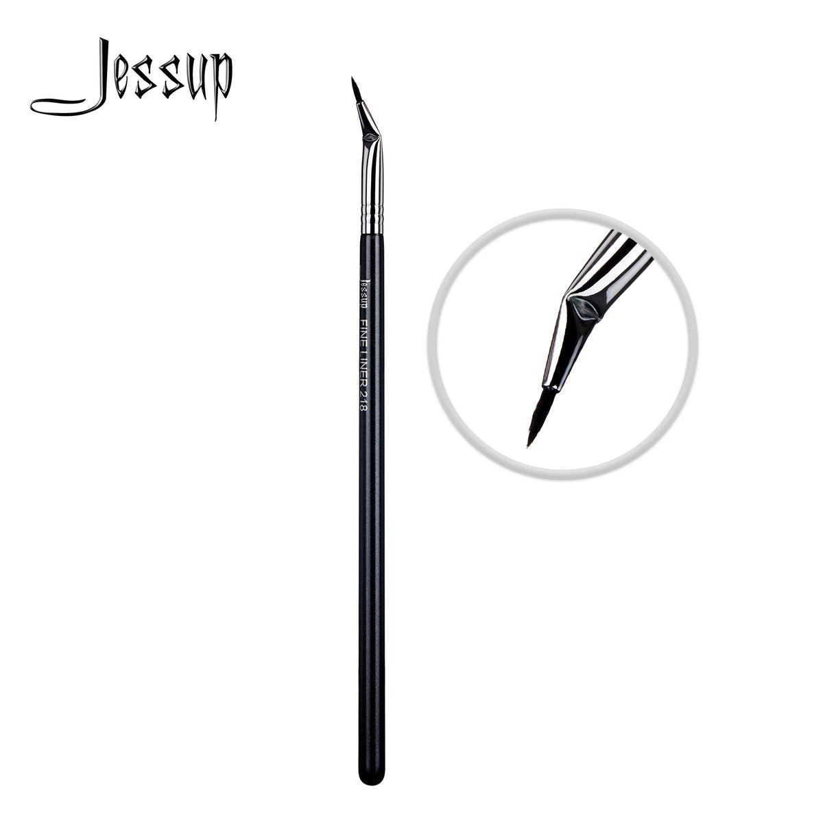 Jessup Eyeliner Brush Makeup Thin Bent Precision Angled Flat Definer Ultra Fine Pencil Precision Synthetic S151