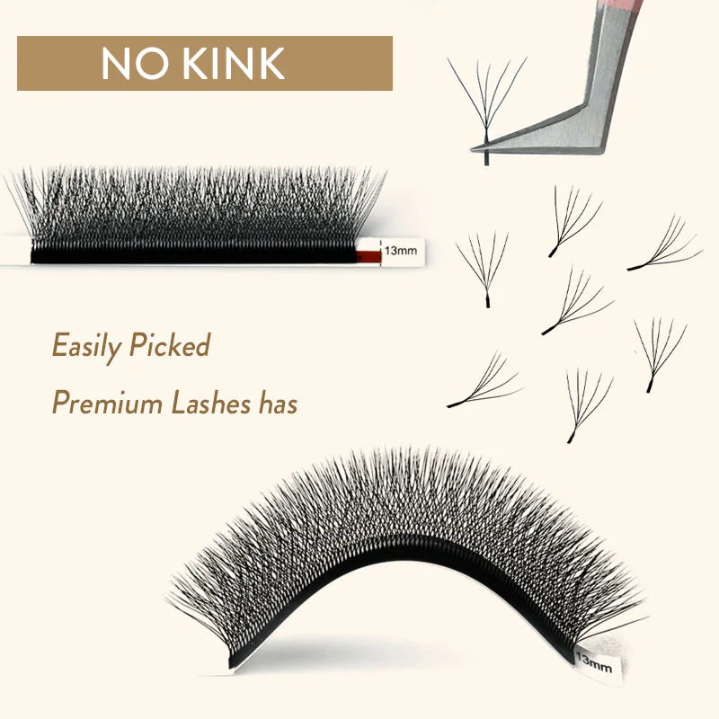 SENSE LASHES 12 Rows 3D 4D 5D 6D W Shape Eyelash Premade Volume Fans Natural Soft Light Full Dense Eyelash Extensions Supplies