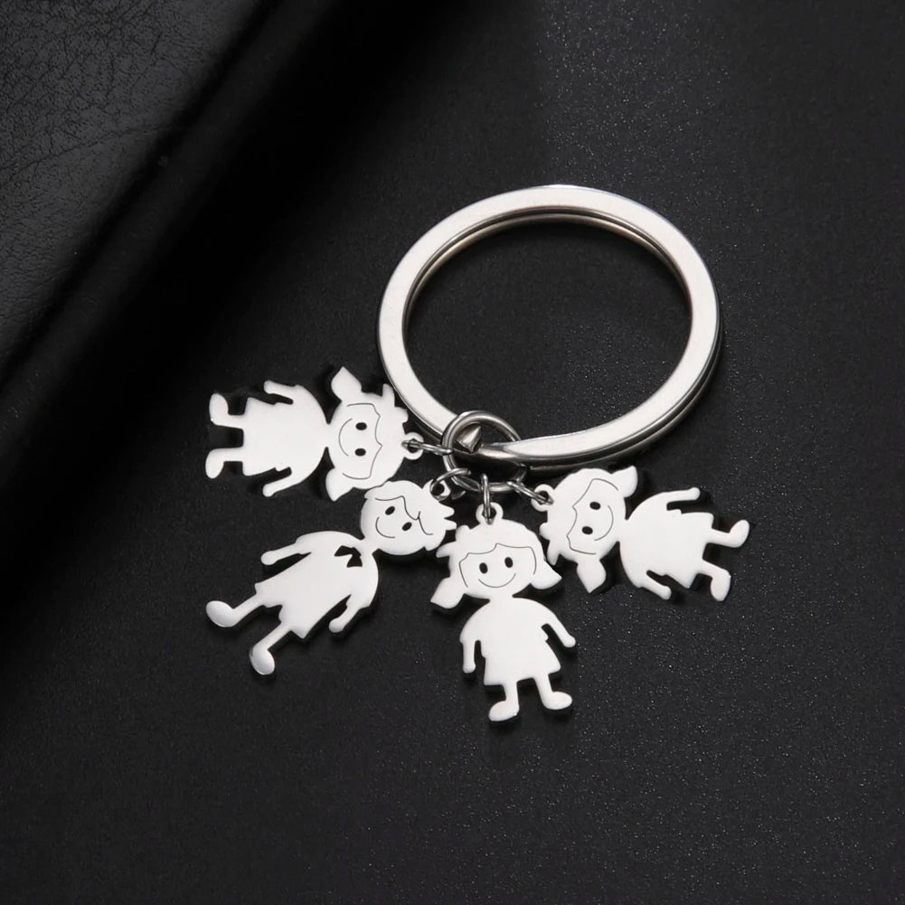 Couple Friend Custom Key Chain Personalized Keychain Family Name Gift For Women Men Father Mother Stainless Steel Charm Jewelry