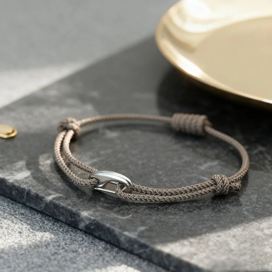 Handmade Adjustable Thin String Bracelet Unisex Stainless Steel Weaven Knot Luck Holiday Braslet Valentine Day Couple Pulseira