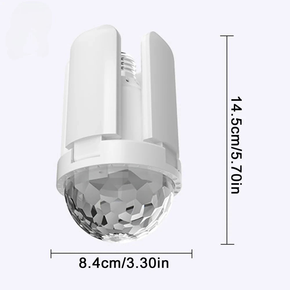 E27 LED Bulb Fan Four-leaf Blade Music Lamp Bluetooth Speaker Foldable LED Light Bulb Ceiling Light With Remote Controller