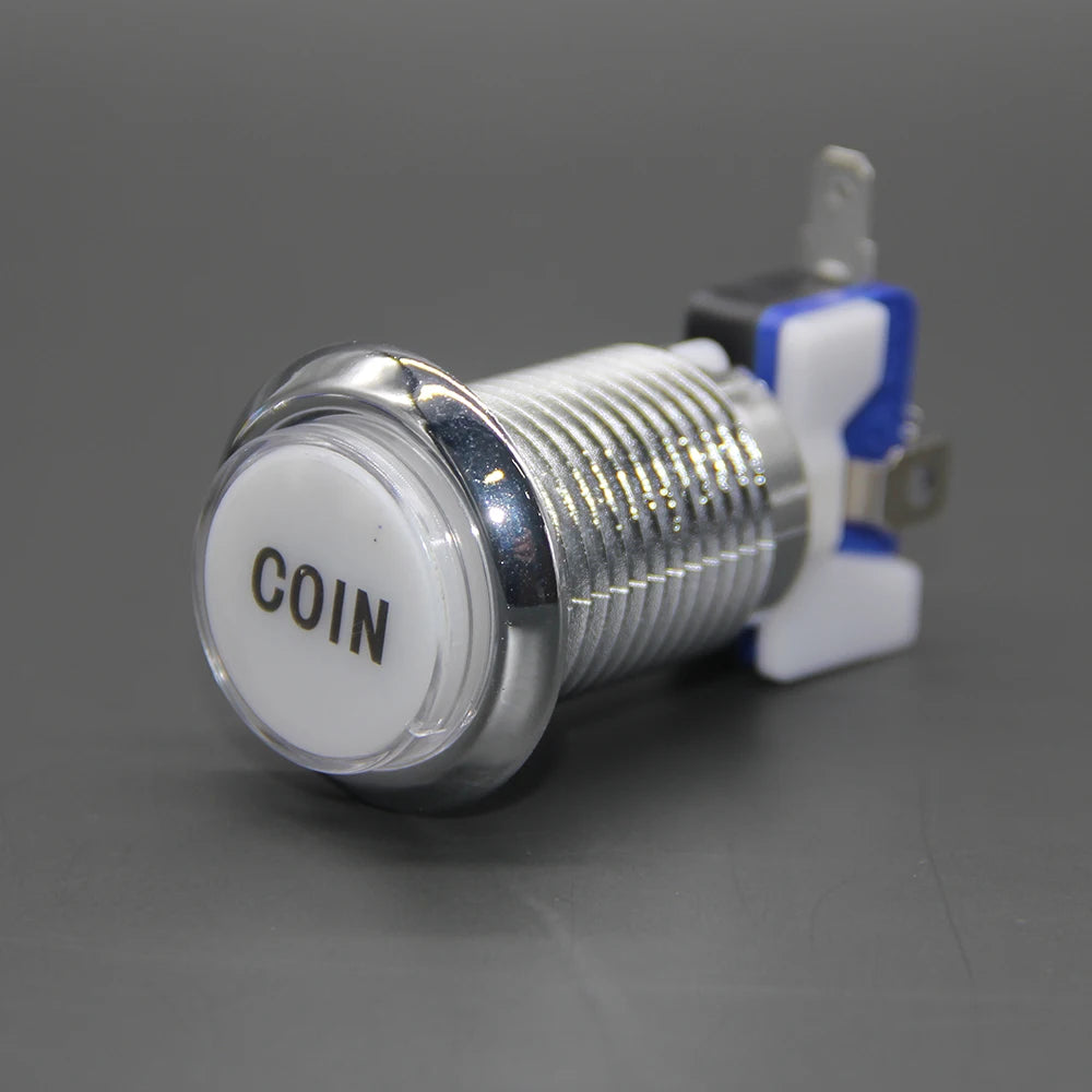 1PCS CHROME Plated illuminated arcade push button 5V 12v LED Arcade Start Push Button with microswitch for Arcade game DIY
