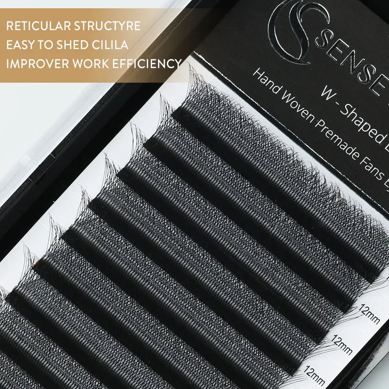 SENSE LASHES 12 Rows 3D 4D 5D 6D W Shape Eyelash Premade Volume Fans Natural Soft Light Full Dense Eyelash Extensions Supplies