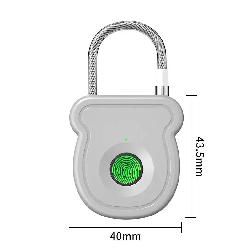 Smart Fingerprint Padlock Outdoor Luggage Fingerprint Lock Keyless USB Charging Door Lock 0.5sec Unlock Portable Anti-theft Lock