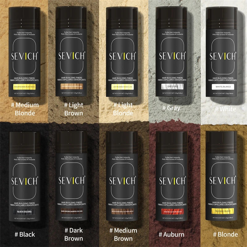 10Color Hair Fiber Powder 48 Hour Stain Proof Hair Building Fibers Instant Volume & Boost Hair Fiber Hairline Filling Powder
