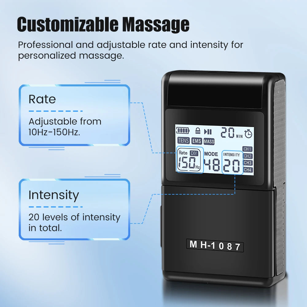 EMS TENS Unit Machine EMS Electric Muscle Therapy Stimulator Physiotherapy Pulse Electric Massage Device Back Body Neck Massager