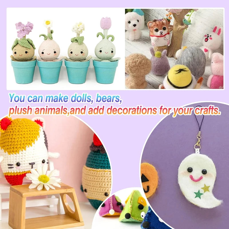 100PCS 3-8mm Plastic Black Dolls Eyes DIY Doll Puppet Animals Pin Safety Eyes Handmade Bear Doll Craft Children Toy Accessories